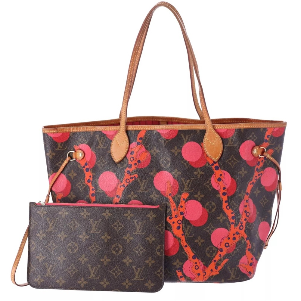 Louis Vuitton Monogram La Mage Neverfull MM Tote Bag M41603 LV Brown Red Pink - Picture 2 of 14